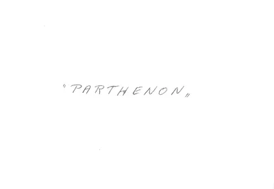 Parthenon — inscrição manuscrita — edição Atlas — Verso