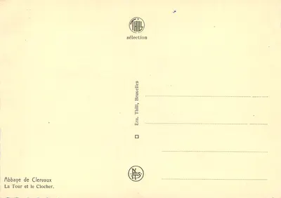 Abadia de Clervaux — A Torre e o Sintral — Editor Thill, Bruxelas — Verso