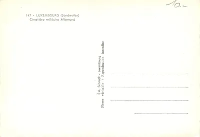 Cmentarz wojskowy niemiecki — Luksemburg (Sandweiler) — E.A. Schoack, n°147 — Rewers