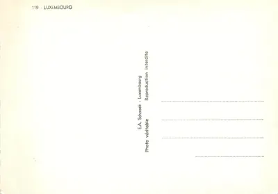 Luxembourg — widok panoramowy i religijny — E.A. Schaack — Rewers
