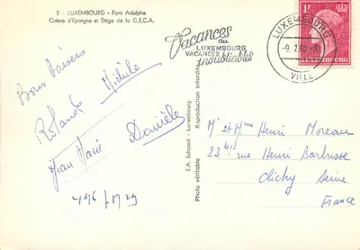 Luxemburgo - Ponte Adolphe — Classe de Economia e Sede da C.E.C.A. — Verso