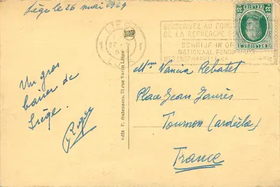 Liège — Pałac Sztuk Pięknych i Jezioro — Wydawca F. Varin, Liège — Rewers
