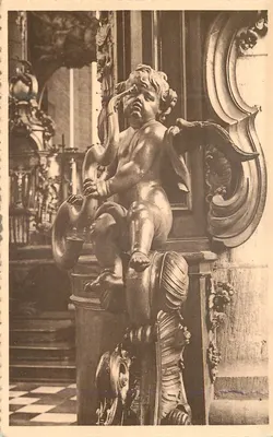 Anjo músico — Cerca do Coro — Igreja de São Nicolau em Havré — Erm. Thill, Bruxelas, XVIIIe S.