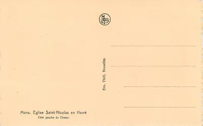 Igreja de São Nicolau em Havré — lado esquerdo do coro — editor Thill, Bruxelas — Verso