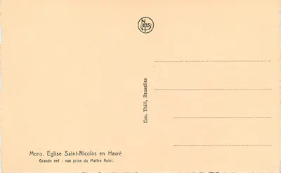 Kościół św. Nikodema w Havré — Duża nawę — Wydawca Neis, Bruksela — Rewers