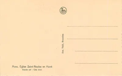 Igreja de São Nicolau em Havré — Grande nave, lado direito — Em. Thill, Bruxelas — Verso