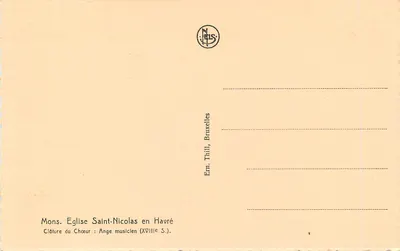 Anjo músico — Século XVII — Editor NIS, Bruxelas — Verso