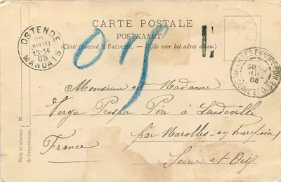 Ostenda — Zamek. Plaża — Le Bon, wyd., Ostenda, n°13 — Rewers