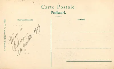 Ostende - Vista Geral do Royal Palace Hôtel — Édition V.G. 42, Midi, Bruxelles — Verso