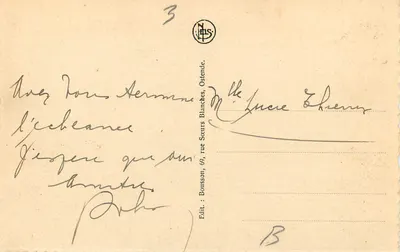 Ostenda — Digue i Kursaal — Wydawca N. S. (N. S. Wydawca, Ostenda) — Rewers