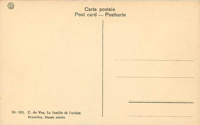 La famille de l'artiste — C. de Vos — Musée ancien, Bruxelles — Rewers