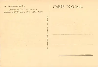 Jodocus de Vydt, o doador — Peça de altar — G. Hamacher, Bruxelas, n°14 — Verso
