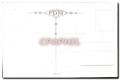 Costa rochosa ao entardecer — pintura de Giovanni Quaglia — editor FPM, n° 582-6 — Verso