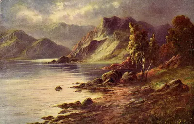 Lago e montanhas — paisagem norueguesa — editor desconhecido, série 806-N.34