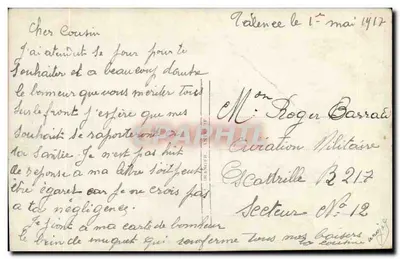Jovem mulher segurando um buquê de flores de maio — poema impresso — editor S. D. n° 3636 — Verso