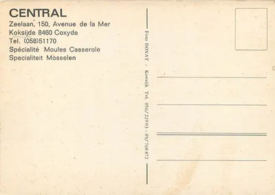 Central — Restaurante em Coxyde — Foto DONAT - Korrrijk — Verso