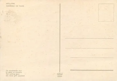 Gigante caminhando — Méli-Park, Adinkerke-De Panne — Krüger 1364/9 — Verso