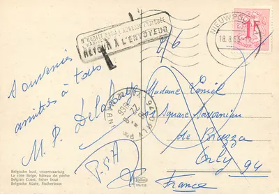 Brzeg belgijski, statek rybacki — NIEUWPOORT, Belgia — wydawca Kehlher 916/158 — Rewers
