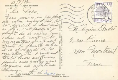 Igreja de São Etienne de Bertrix — visão arquitetônica — Cim — n° 999.88.4.0013 — Verso