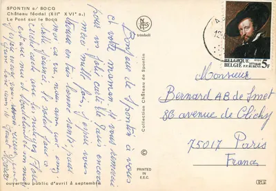 Castelo de Spontin — Spontin s/ Bocq — editor trimboli — Verso