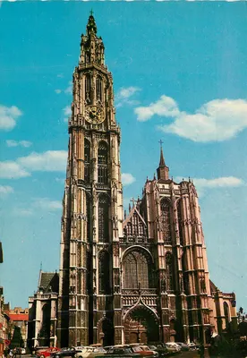 Catedral de Antuérpia — vista da torre e da fachada — editada por J. Prevot, n° 32