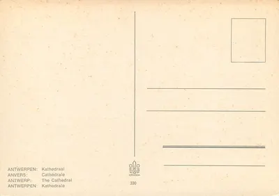 Antwerpen — Catedral — Orania 330 — Verso