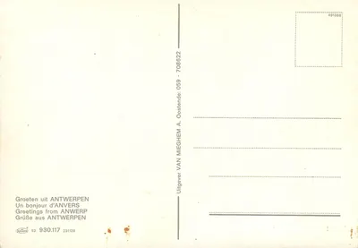 Antwerpen — dzielnice i zabytki — Kodas 52.930.117 — Rewers