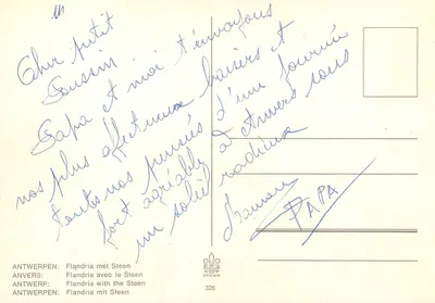 Antwerpen — Flandria com o Steen — editor Orania, n° 326 — Verso