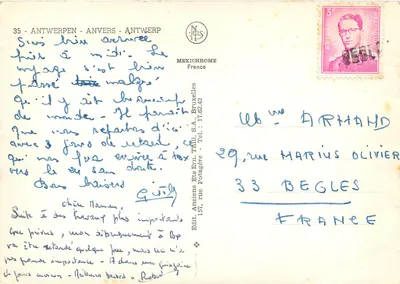 Antwerpen — collage de vues turísticas — Mexichrome, Bruxelas — Verso