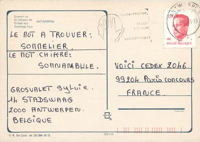 Antwerpen — widok panoramiczny — R. De Cock, n°123/115 — Rewers