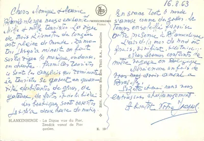 Blankenberge — A Digue vista do Pier — Mexichrome France, E. 19 — Verso
