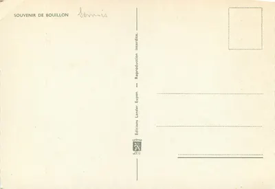 Bouillon — widok panoramiczny z zamekiem i miastem — Wydawnictwo Cartevue — Rewers