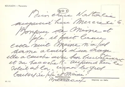 Bouillon - Panorama — Edições Yvoir S. Neuse, série BEL 112 — Verso