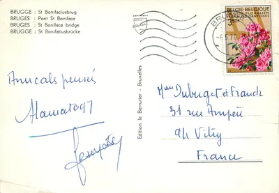 Bruges - Ponte São Bonifácio — Edição le Berrurier - Bruxelas — Verso