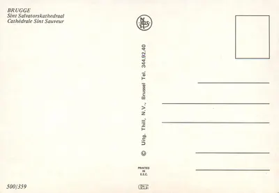 Bruksel — Katedra Świętego Zbawiciela — wydawnictwo Thill, N.V. — Rewers