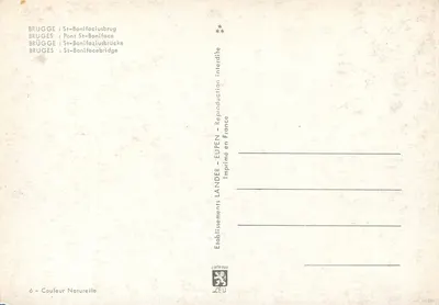 Bruge — Most św. Bonawentury — Wydane w Francji przez Etablissements Lander — Rewers