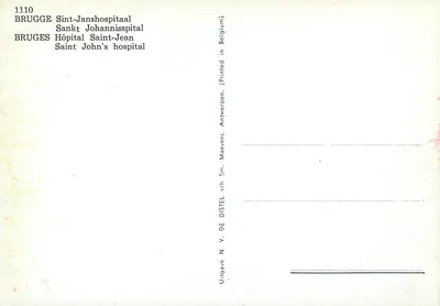 Bruges — Hospital São João — editor N. V. DE DISTEL, Antwerpen — Verso