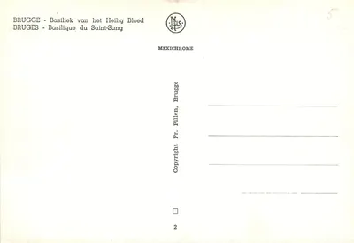 Interior da Basílica do Sangue Santo em Bruges — editor Fr. Pillen, Brugge, n°5 — Verso