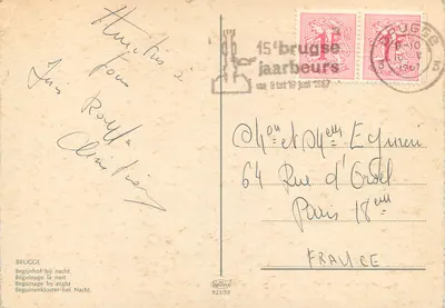 Beguinage w nocy — Bruksel — Krüger 923/59 — Rewers