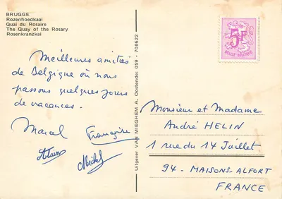 Bruges — Quai du Rosaire — Uitgever A. Oostende 059 - 708622 — Rewers