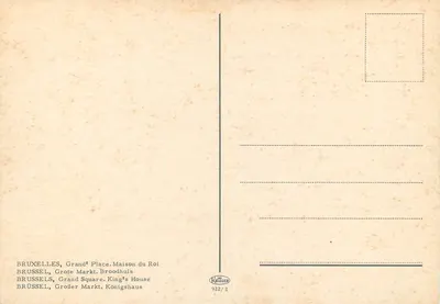 Bruxelles, Piazza Grande — Casa del Re — editore Krüger n° 922/2 — Verso