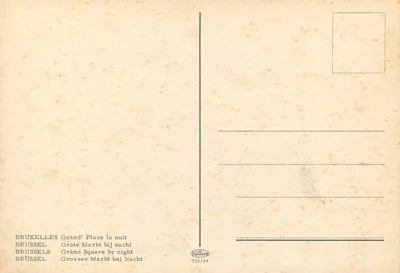 Piazza Grande di notte — Bruxelles — Krüger 922/34 — Verso