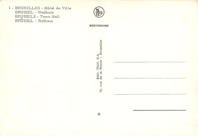 Bruxelas - Palácio da Cidade — editor Thill, S.A. — número de série 1 — Verso