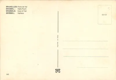 Porta de Hal — Bruxelas — impressa na Itália, n° 141 — Verso