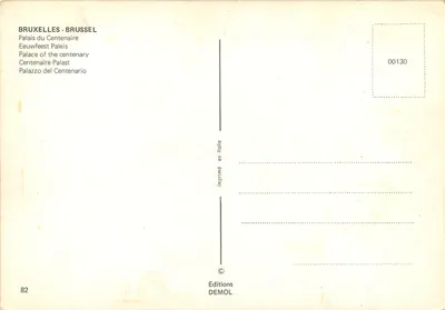 Pałac Centenariu — Brukselka — Wydawnictwo DEMOL n°00130 — Rewers
