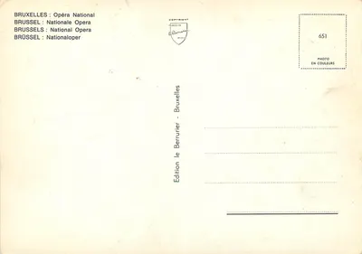 Teatro Reale della Monnaie — Bruxelles — Edizione Bruxelles — Verso