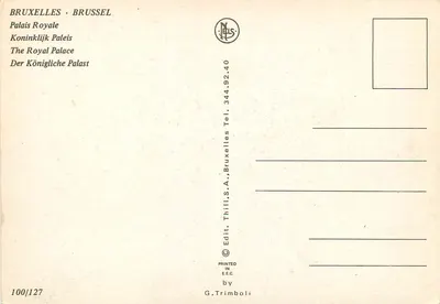 Koninklijk Paleis — Brussel — uitgever Thill, S.A., n° 100/127 — Achterkant