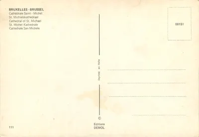 Brukselka — Katedra św. Michała — Wydawnictwo DEMOL n°00151 — Rewers