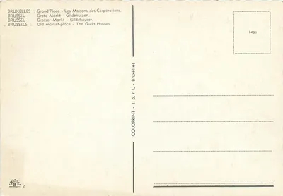 Brukselka - Grand'Place - Domów Gildii — COLOPRINT - s.p.r.l. - Bruksela, nr 1461 — Rewers