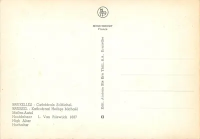 Intérieur de la cathédrale Saint-Michel de Bruxelles — Altar principal — Éditeur Nels, France — Verso